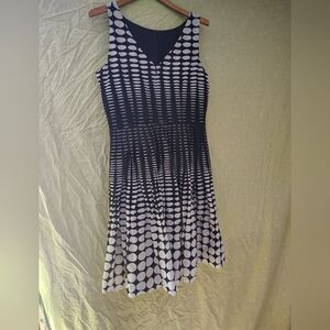 Talbot's Elegant Black and White Polka Dot Dress